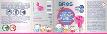 BROSElektroplynnakomarydladzieci60nocyKodproducenta4531 belsilt BROS elektrinis prietaisas su skysčiu nuo uodų vaikams 60 naktų vaikams