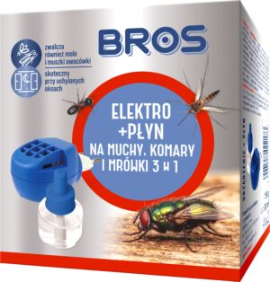 BROSElektrofumigatorowadobojczyzplynemmuchykomarymrowkimole belsilt BROS elektrinis garintuvas su skysčiu nuo musių ir uodų