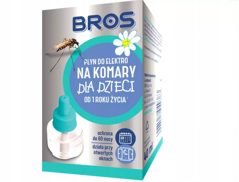 BROSPLYNDOELEKTRONAKOMARYDLADZIECIOD1ROKUZYCIA belsilt BROS skystis elektriniam prietaisui nuo uodų vaikams nuo 1 metų vaikams