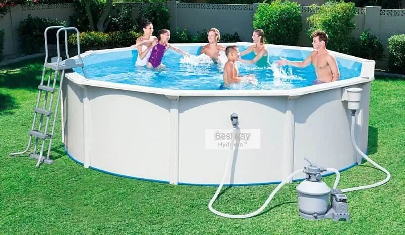 BasenPanelowyKANADYJSKIBestway460x120cmPompaPiaskowaDrabinka56384Dlugosc457cm belsilt Panelinis lauko baseinas Bestway 460x120cm su pompa su kopėtėlėmis 56384 variantas 2