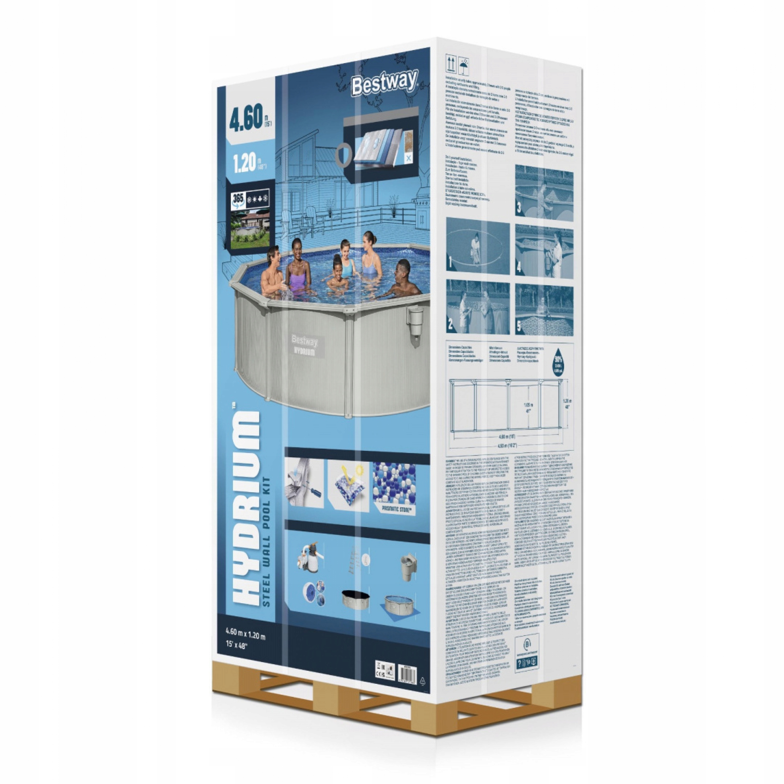 BasenPanelowyKANADYJSKIBestway460x120cmPompaPiaskowaDrabinka56384MarkaBestway belsilt Panelinis lauko baseinas Bestway 460x120cm su pompa su kopėtėlėmis 56384 variantas 2