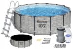 BasenStelazowy427x122cmZestaw9w1BESTWAY5619DDrabinkaPOMPAPokrywa belsilt Karkasinis lauko baseinas Bestway 427x122cm su pompa su kopėtėlėmis 5619D variantas 2
