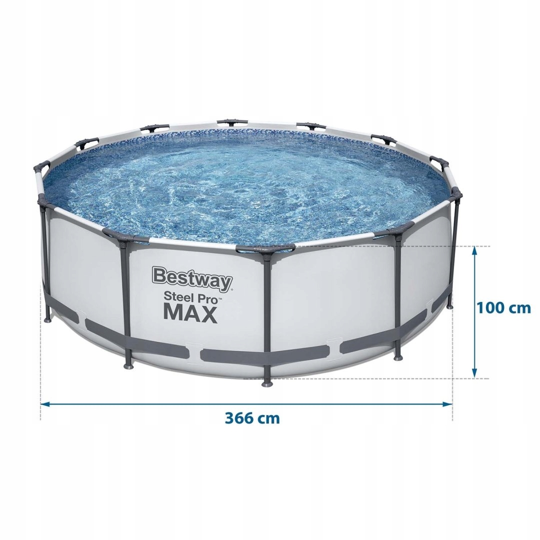 Basenogrodowystelazowy366x100cmzestaw10w1Bestway56418Rodzajstelazowy belsilt Karkasinis lauko baseinas Bestway 366x100cm rinkinys 56418