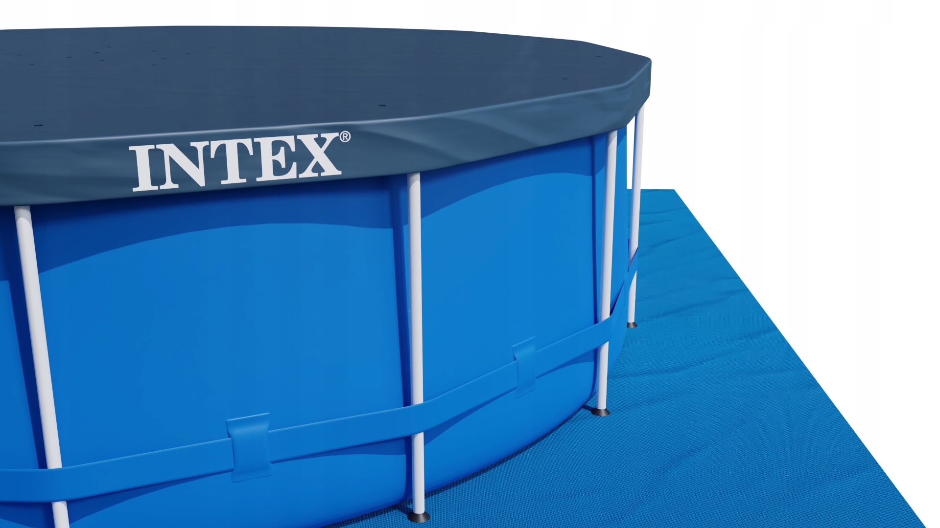 BasenogrodowystelazowyZESTAW12w1457x122INTEXSeriaMETALFRAMEPOOL belsilt Karkasinis lauko baseinas Intex 457×122 cm rinkinys variantas 2
