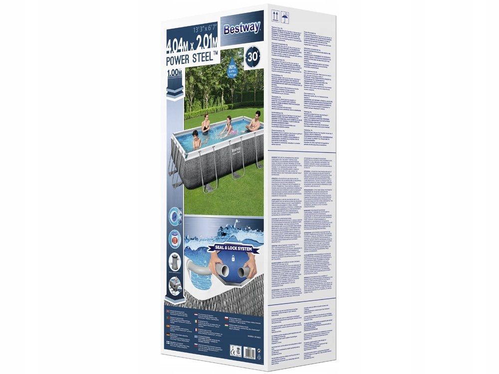 Bestway56721BasenStelazowyOgrodowy404x201x100cmPompaDrabinkaWagaproduktuzopakowaniemjednostkowym6411kg belsilt Karkasinis lauko baseinas Bestway 404x201x100cm su pompa su kopėtėlėmis 56721 variantas 3