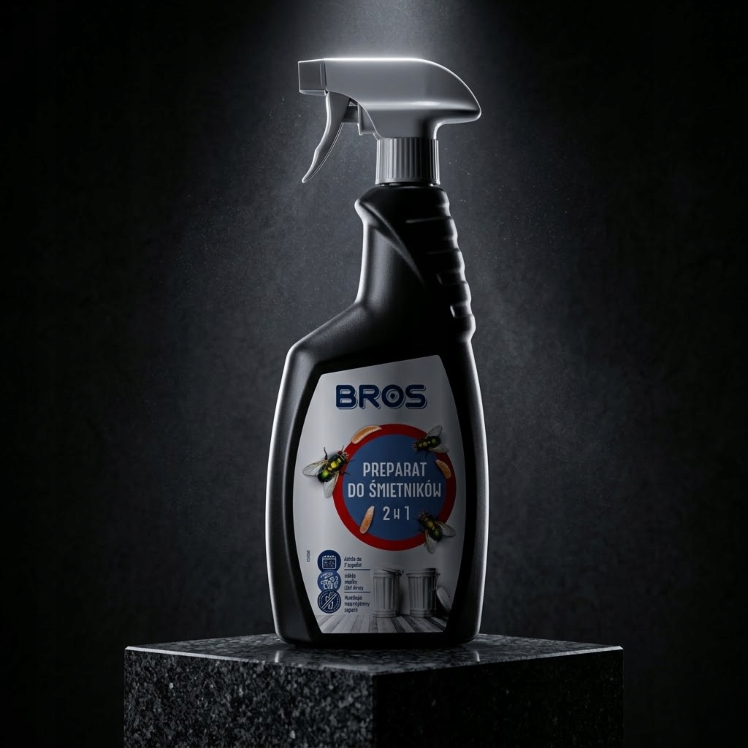 BrosPreparatDoSmietnikow2w1500mlSprayNaMuchyUsuwaLarwySkutecznyPojemnosc500ml belsilt BROS purškalas šiukšlių dėžėms nuo musių ir lervų 500 ml
