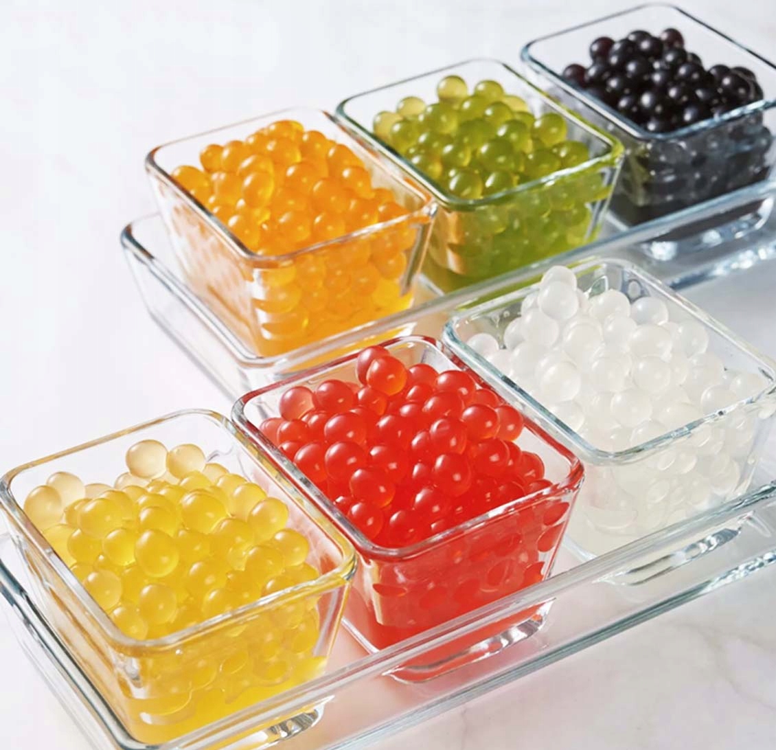 BubbleTeapekajacekulkiowocowekawiormolekularnypoppingboba4SMAKIMarkaTIFC belsilt Sprogstantys perlai Bubble Tea skanūs burbuliukai gėrimams