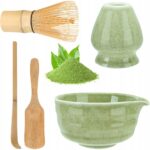 CERAMIKAZESTAWDOROBIENIAMATCHYTRZEPACZKALYZKACHASENMIOTELKA5W1 belsilt Matcha ruošimo rinkinys 5w1 su chasen šluotele ir chashaku šaukšteliu