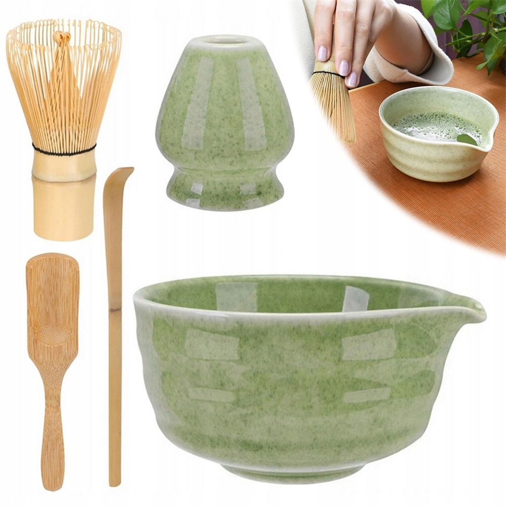 CERAMIKAZESTAWDOROBIENIAMATCHYTRZEPACZKALYZKACHASENMIOTELKA5W1Markabezmarki belsilt Matcha ruošimo rinkinys 5w1 su chasen šluotele ir chashaku šaukšteliu