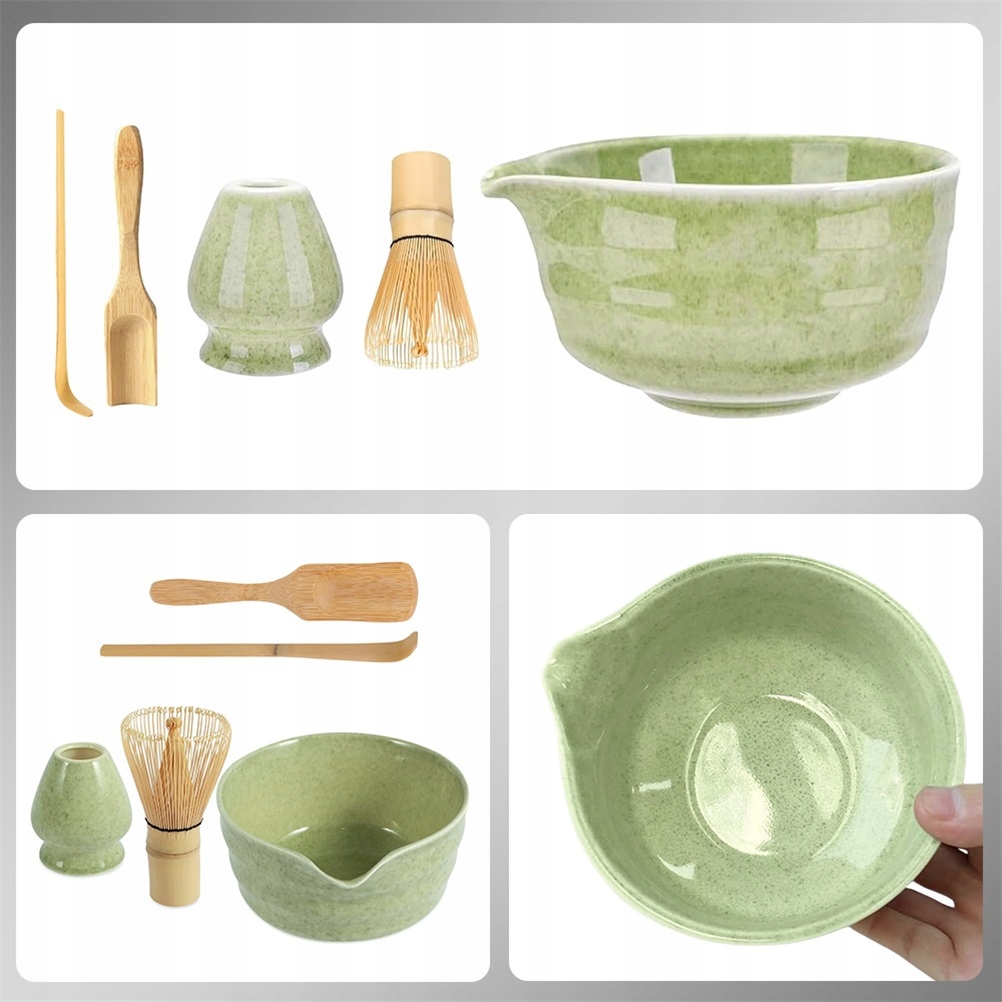CERAMIKAZESTAWDOROBIENIAMATCHYTRZEPACZKALYZKACHASENMIOTELKA5W1NazwahandlowaCERAMICZNYZESTAWDOHERBATYMATCHA belsilt Matcha ruošimo rinkinys 5w1 su chasen šluotele ir chashaku šaukšteliu