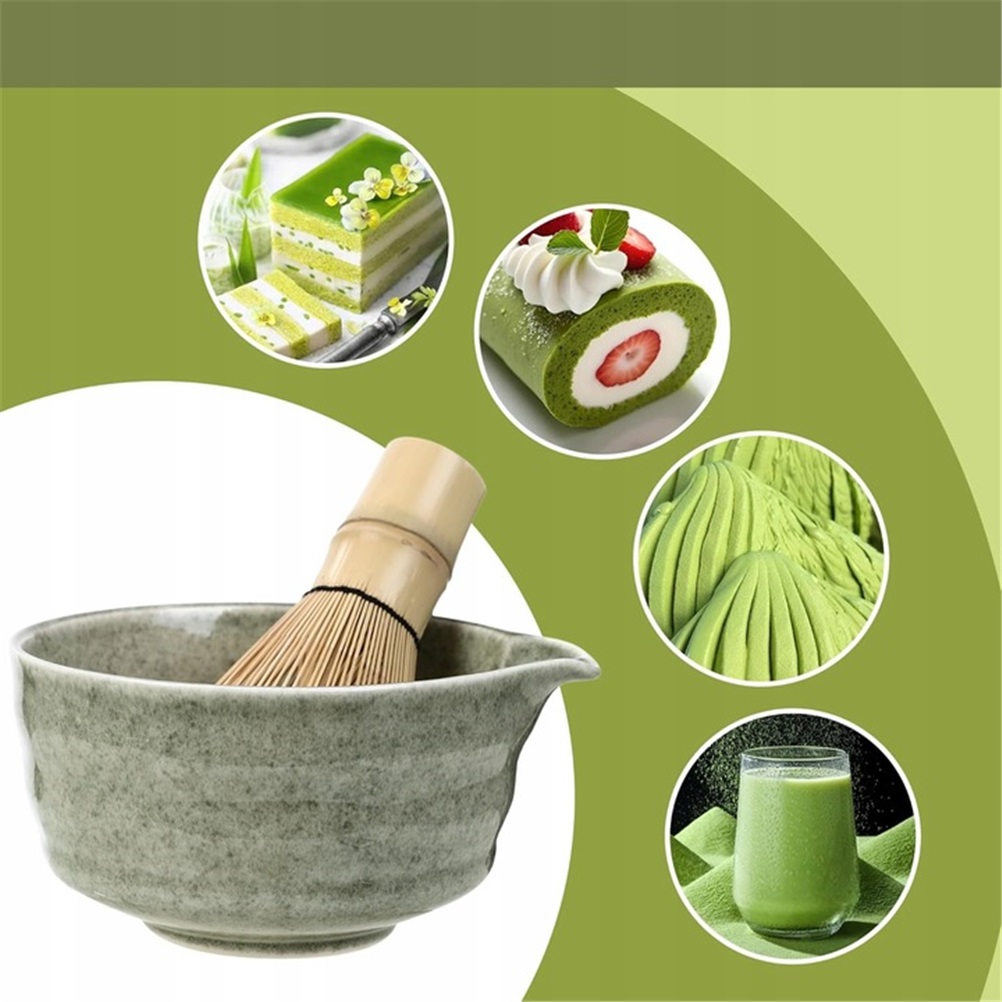 CERAMIKAZESTAWDOROBIENIAMATCHYTRZEPACZKALYZKACHASENMIOTELKA5W1Stanopakowaniaoryginalne belsilt Matcha ruošimo rinkinys 5w1 su chasen šluotele ir chashaku šaukšteliu