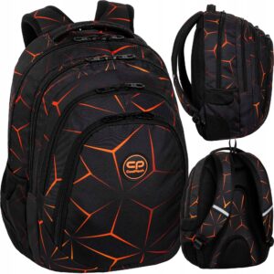 Mokyklinė kuprinė paaugliui CoolPack juoda su atšvaitais