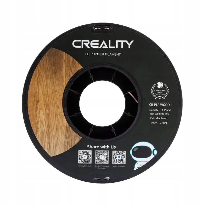 CREALITYCRPLAFILAMENTPLADODRUKARKI3DKOLORDREWNASOSNA175MM1KGEANGTIN6971636408666 belsilt Creality Cr pla filamentas Pla skirta spausdintuvai 3D Kolor Drewna Sosna 175MM 1KG