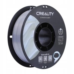 CREALITYCRSILKFILAMENTPLADODRUKARKI3DSREBRNYORYGINALNY175MM1KG belsilt Creality Cr silk filamentas Pla skirta spausdintuvai 3D sidabrinis originalus 175 MM 1KG