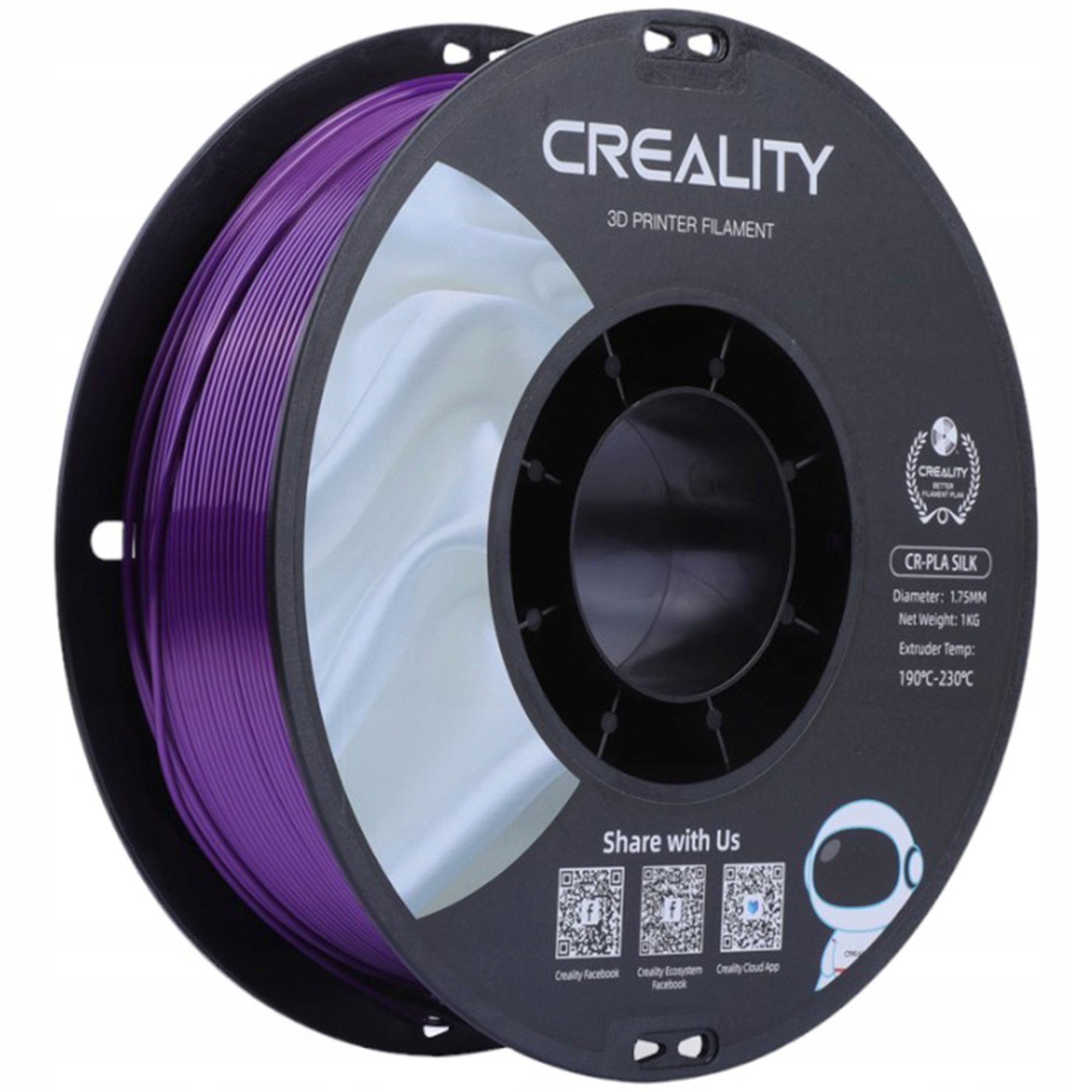 CrealityCRSILKFilamentPLADoDrukarki3DFioletowyOryginal175mm1Kg belsilt Creality Cr silk filamentas Pla skirta spausdintuvai 3D violetinis originalas 175 mm 1Kg