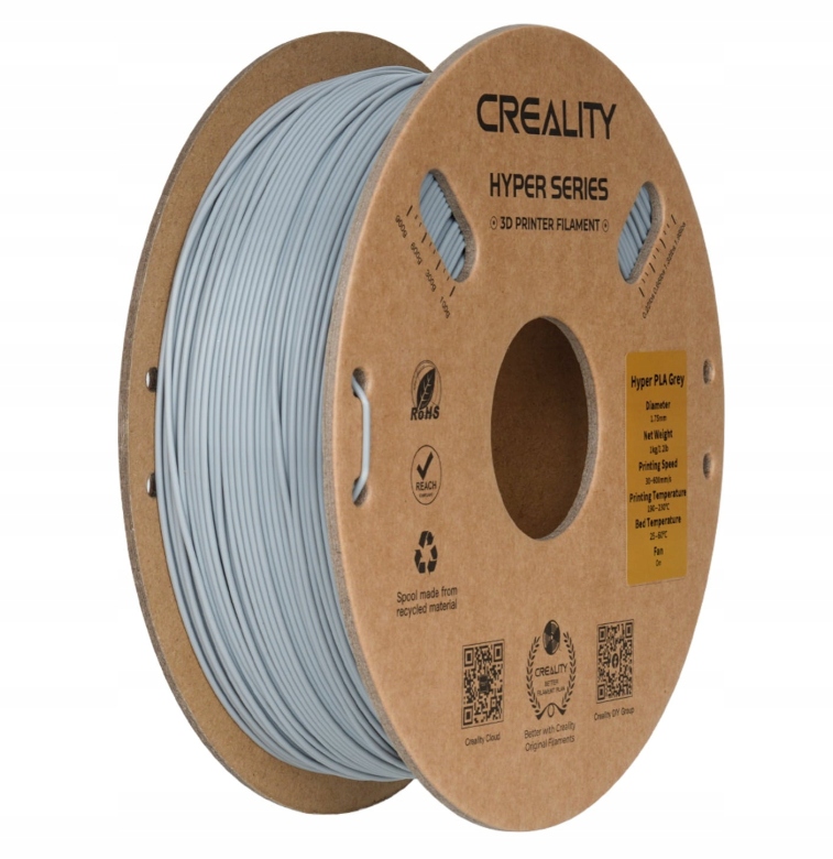 CrealityHYPERSeriesPLAGREYSZARY175mm1kg belsilt Creality Hyper Series Pla Grey pilkas 175mm 1kg 3D filamentas