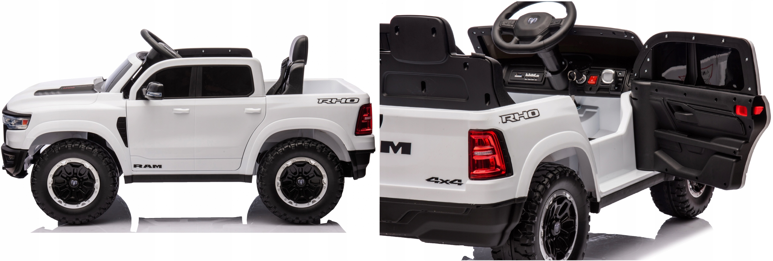 Dodge RAM 1500 elektrinis automobilis vaikams 12V eko oda