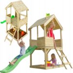 Vaikų lauko žaidimų aikštelė su nameliu ir čiuožykla TP Toys