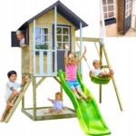 Vaikų lauko žaidimų aikštelė su nameliu ir čiuožykla 224 cm