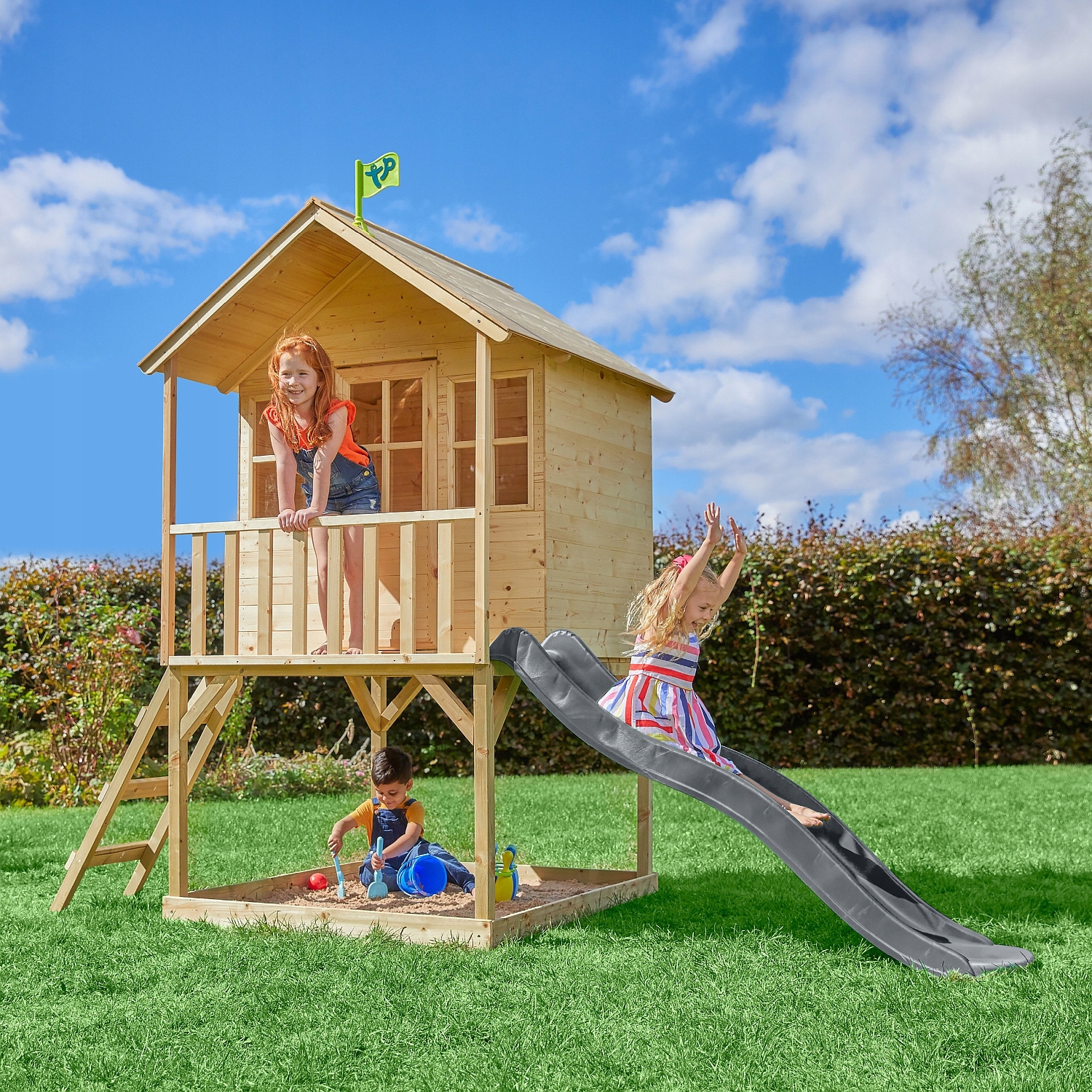 Vaikų lauko žaidimų aikštelė su nameliu ir čiuožykla 230 cm
