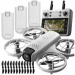 Dronas valdiklis su LCD 2 kameromis bešepetėlinis variklis 125G WiFi 3x akumuliatoriai žaislinis vaikams  skirtinga komplektacija 15