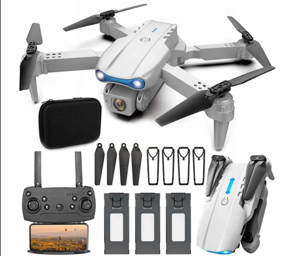 DRONTECHNOIDZDALNIESTEROWANY3xAKUKAMERAWIFI500M45Min40KMhGIGANTRodzajnapeduelektryczny belsilt Dronas technoid nuotoliniu būdu valdomas 3x akumuliatoriai kamera WiFi 500M 45Min 40KMh gigant skirtinga komplektacija 8