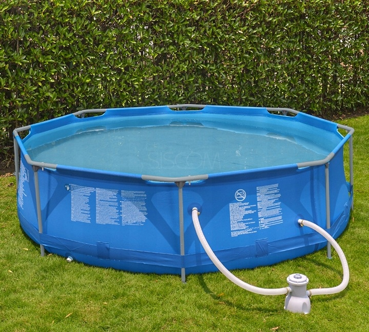 DUZYBASENOGRODOWYSTELAZOWY366x76cmZESTAW17w1POMPACHEMIAGRATISSeriaSwimsy belsilt Karkasinis lauko baseinas 366x76cm su pompa rinkinys variantas 2