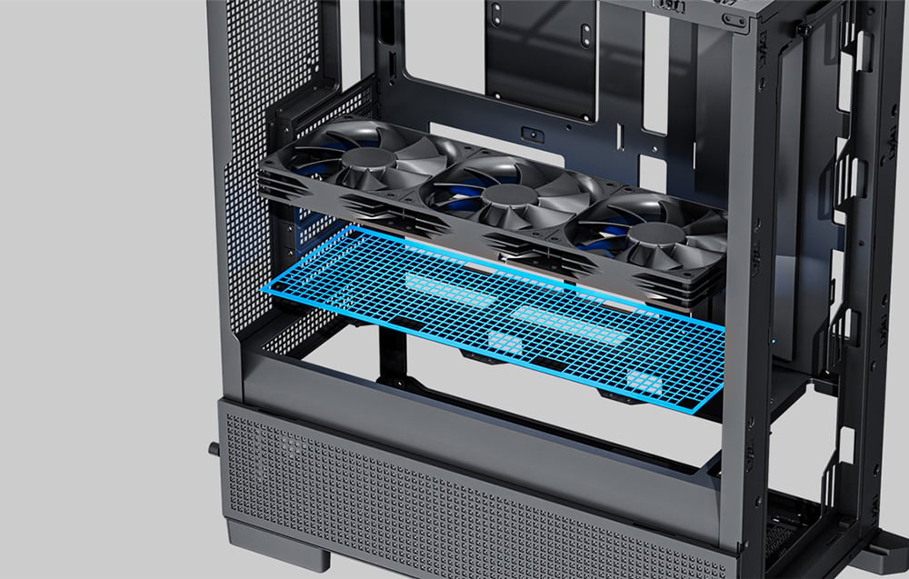 DarkFlash Airnova Big Tower ATX korpusas juodas su 3 ventiliatoriais