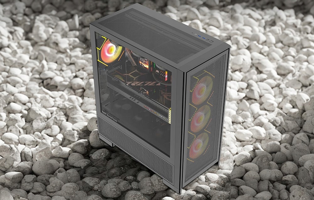 DarkFlash Airnova Big Tower ATX korpusas juodas su 3 ventiliatoriais