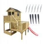 Vaikų lauko žaidimų aikštelė su nameliu ir smėlio dėže 2.72 m