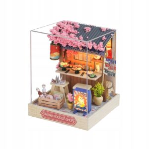 Miniatiūrinis lėlių namelis Sakura makaronų namelis DIY rinkinys