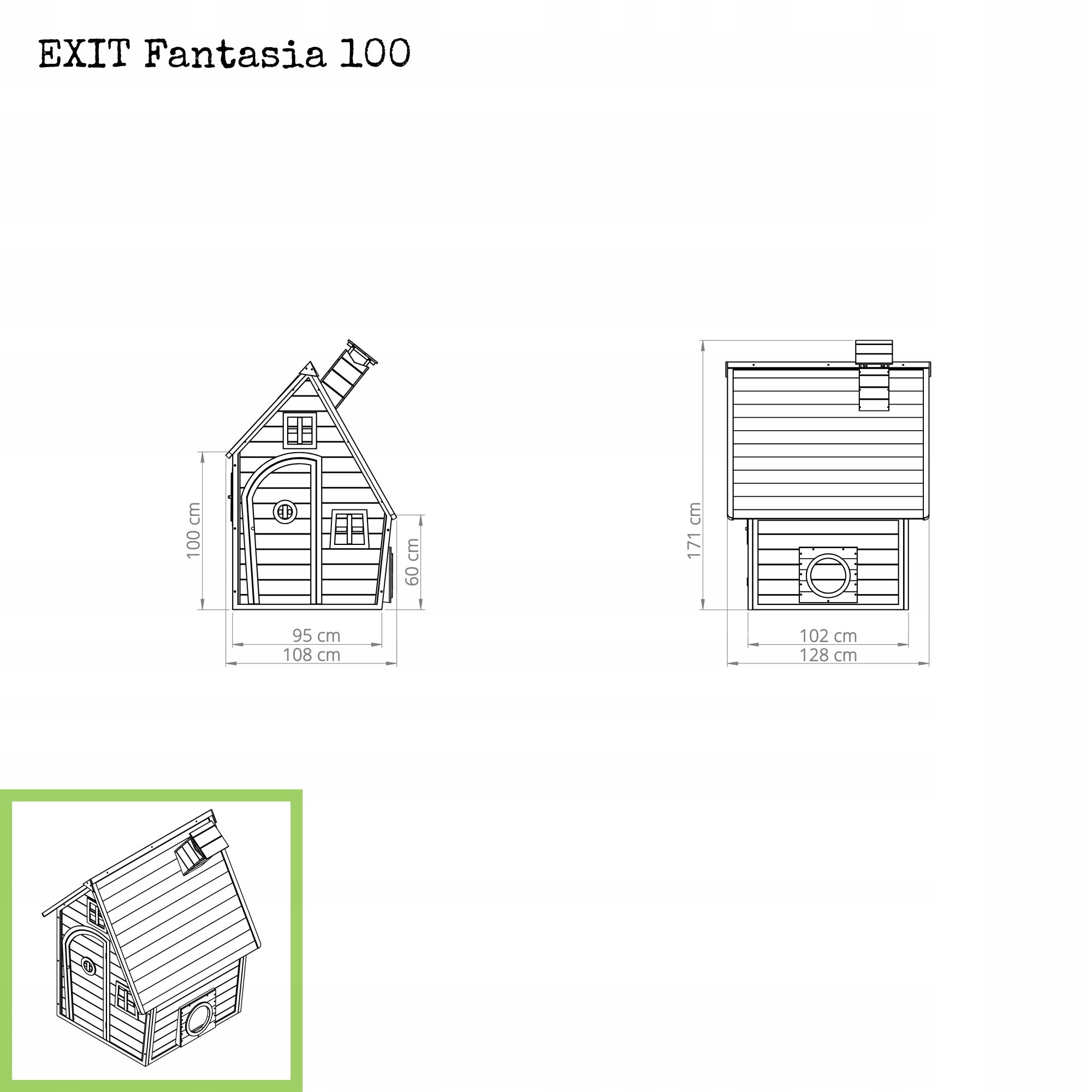DrewnianydomekdladzieciFantasia100EXITczerwonyProducentExitToys belsilt Medinis vaikų žaidimų namelis EXIT papildoma komplektacija