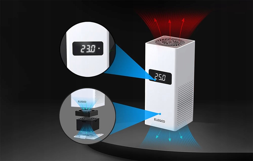 ELEGOOMiniHeaterPodgrzewacziFiltrPowietrzadoDrukarki3DTermostatCertyfikatyzgodnosciCE belsilt ELEGOO mini Heater Podgrzewacz ir filtras oro skirta spausdintuvai 3D Termostat