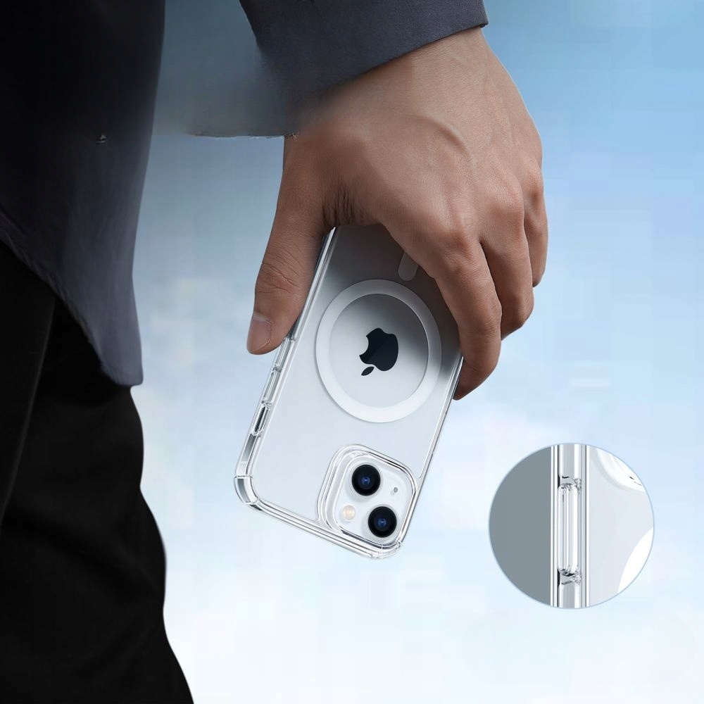 ESREtuiESRKrystecCleardoiPhone14PlusMagsafeprzezroczysteMaterialtworzywosztuczne1 belsilt Esr dėklas Esr Krystec Clear iPhone telefonui 14 Plus MagSafe skaidrūs