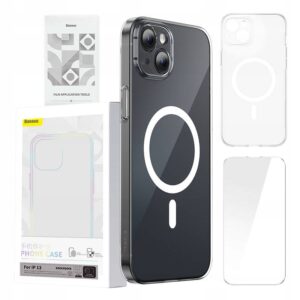 Dėklas iPhone telefonui 13 Baseus Magnetic Crystal Clear apsauginės