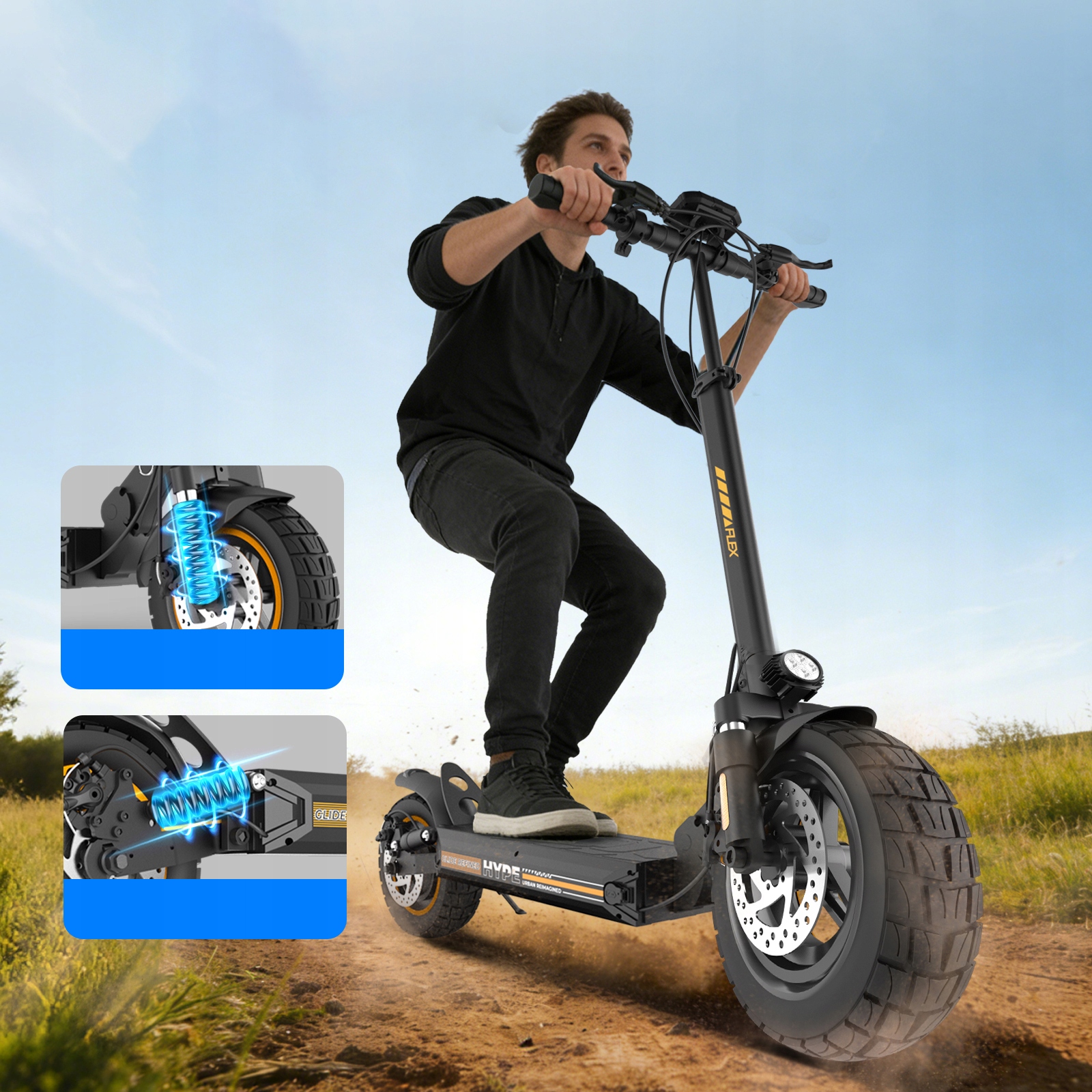 ElektrycznaHulajnogaElectricScooterdoDoroslych500W1048V9Ah35kmModelmocnyHulajnogaScooter belsilt Elektrinis paspirtukas suaugusiesiems 500 W 10 48 V 9 Ah 35 km