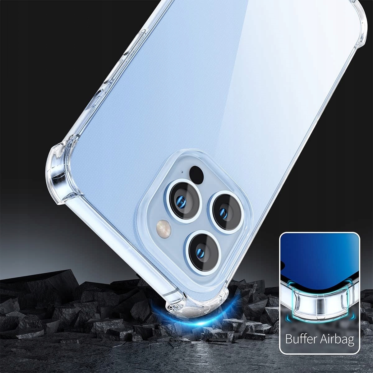 EtuidoiPhone14Plus14ANTISHOCKCasePANCERNEPleckiSlimSzklo9HMarkaESR belsilt Dėklas iPhone telefonui 14 Plus 14+ Anti shock dėklas Pancerne nugarėlės dėklas Slim + stiklas 9H