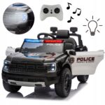 FordRangerAutonaakumulatorPolicjadwasilniki39WkolaEVAMillyMally belsilt Ford Ranger elektrinis automobilis vaikams policija 2 varikliai 39 W EVA ratai Milly Mally