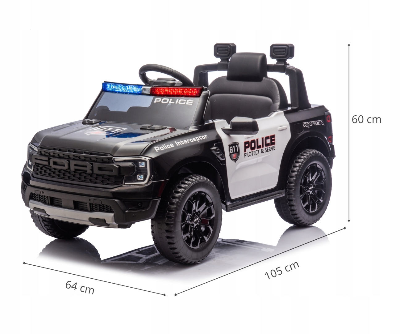 FordRangerAutonaakumulatorPolicjadwasilniki39WkolaEVAMillyMallyEANGTIN5907090700672 belsilt Ford Ranger elektrinis automobilis vaikams policija 2 varikliai 39 W EVA ratai Milly Mally