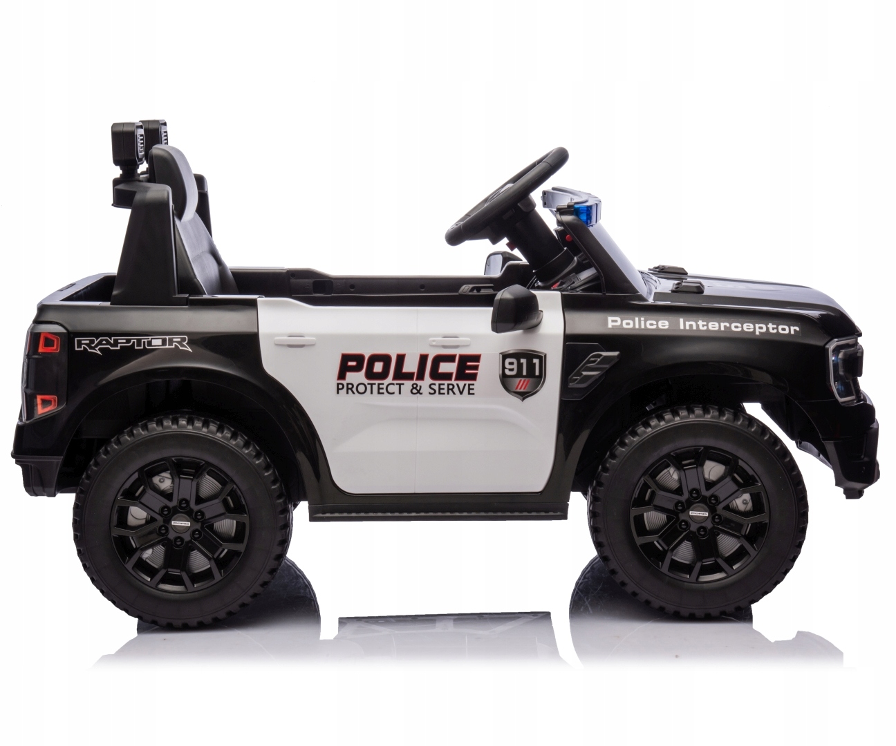 FordRangerAutonaakumulatorPolicjadwasilniki39WkolaEVAMillyMallyKolorczarny belsilt Ford Ranger elektrinis automobilis vaikams policija 2 varikliai 39 W EVA ratai Milly Mally