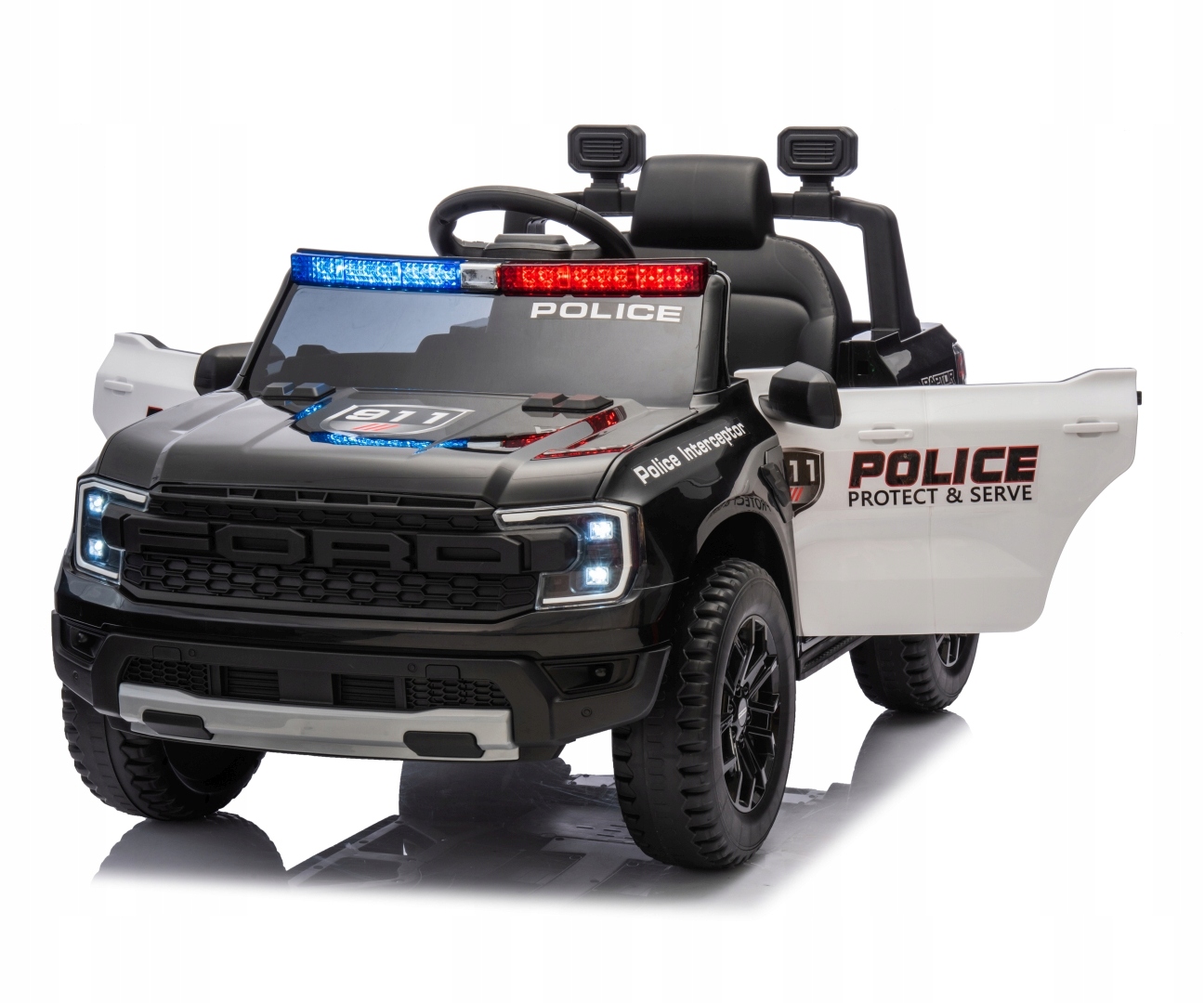 FordRangerAutonaakumulatorPolicjadwasilniki39WkolaEVAMillyMallyMaksymalneobciazenie30kg belsilt Ford Ranger elektrinis automobilis vaikams policija 2 varikliai 39 W EVA ratai Milly Mally