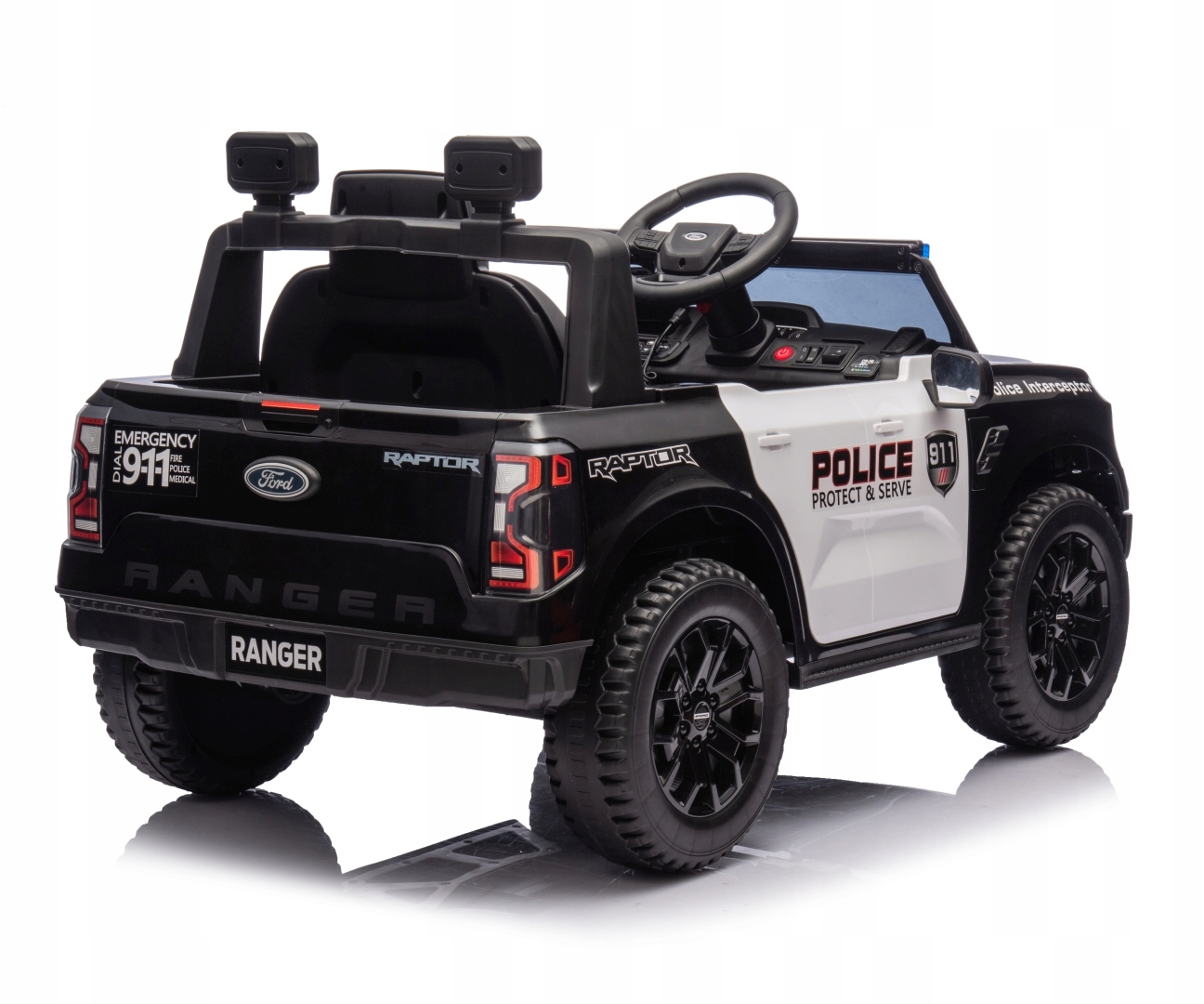FordRangerAutonaakumulatorPolicjadwasilniki39WkolaEVAMillyMallyWiekdziecka3lata belsilt Ford Ranger elektrinis automobilis vaikams policija 2 varikliai 39 W EVA ratai Milly Mally
