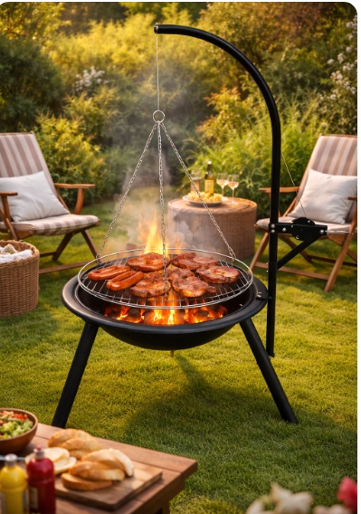 GRILLWISZACYREGULOWANYZPALENISKIEMPALENISKOOGRODOWERUSZTOGNISKOWYKodproducentaBBQ5269 belsilt Sodo laužavietė su grotelėmis modelis 172 praktiškas pasirinkimas