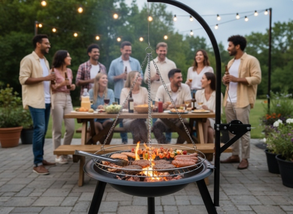 GRILLWISZACYREGULOWANYZPALENISKIEMPALENISKOOGRODOWERUSZTOGNISKOWYWysokoscproduktu100cm belsilt Sodo laužavietė su grotelėmis modelis 172 praktiškas pasirinkimas