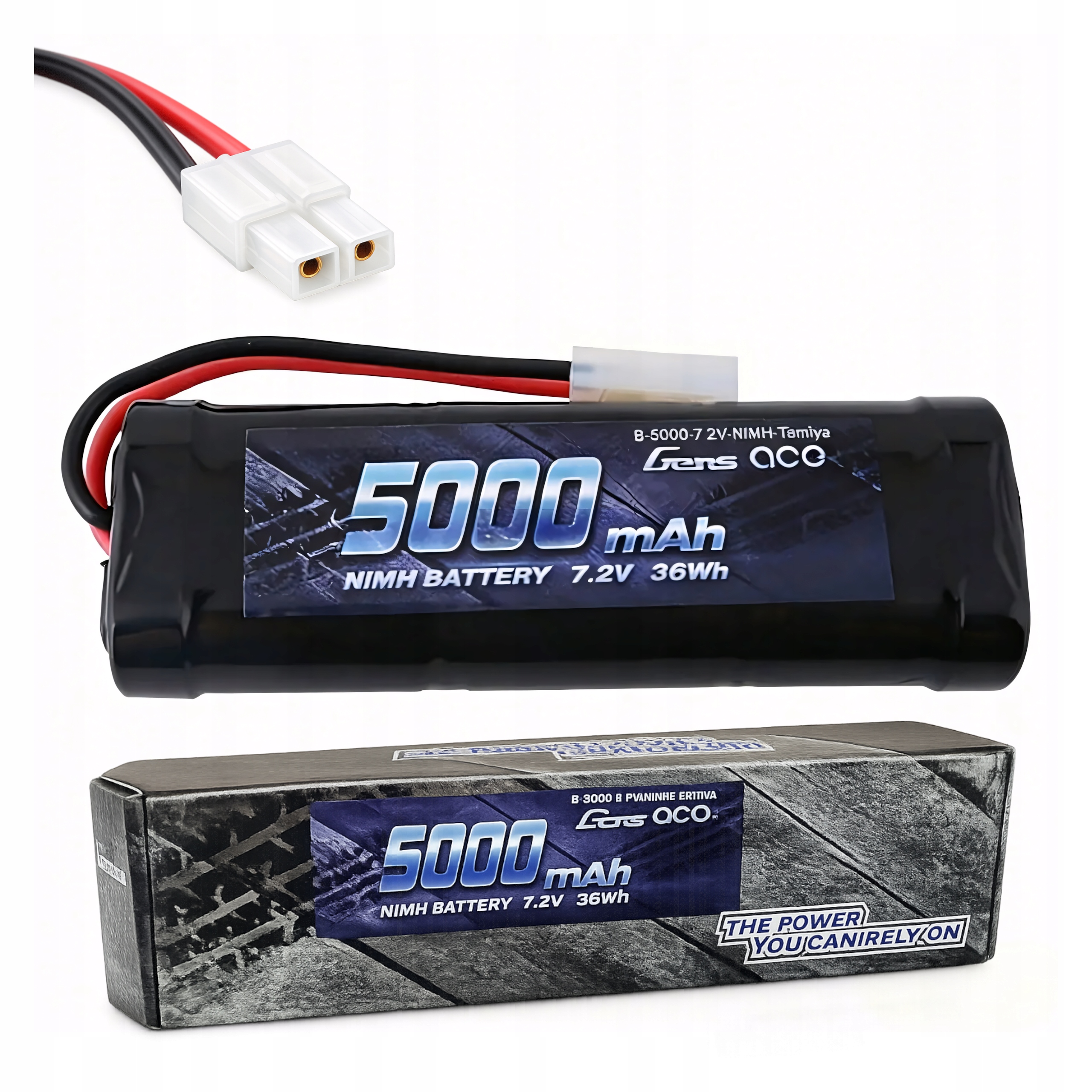 GensAceAkumulatorRCBateriaPakietNIMH5000mah72VWtyczkaTamiya1 belsilt Gens Ace akumuliatorius RC baterija blokas NiMH 5000mah 72V jungtis Tamiya