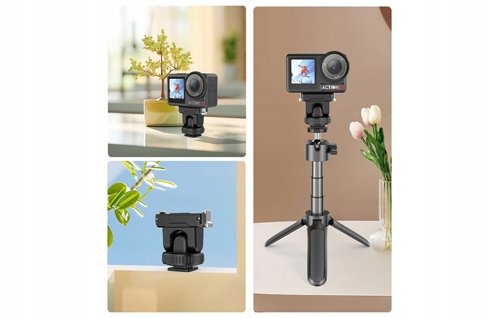 GimbalPULUZdoDJIOsmoAction5Pro43MagnetycznyUchwytMocowanieWysokoscproduktu435cm belsilt Gimbalas PULUZ skirtas DJI Osmo Action 5 Pro 4 3 magnetinis tvirtinimo laikiklis