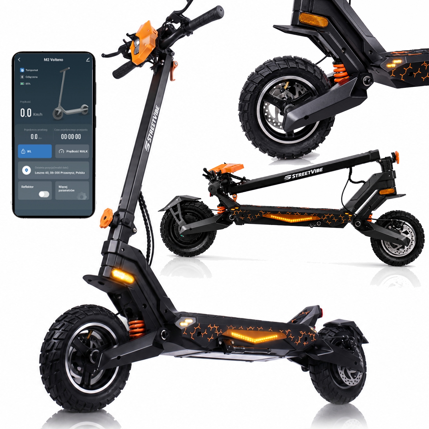 HULAJNOGAELEKTRYCZNASTREETVIBE1200W48Vdladoroslych80kmzasieg belsilt Elektrinis paspirtukas STREETVIBE 1200 W 48 V suaugusiesiems 80 km nuvažiuojamas atstumas