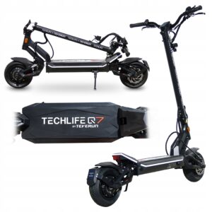 Elektrinis paspirtukas TECHLIFE Q7 RSX V2 galia 3000 W nuvažiuojamas atstumas 100 km 30 Ah 52 V