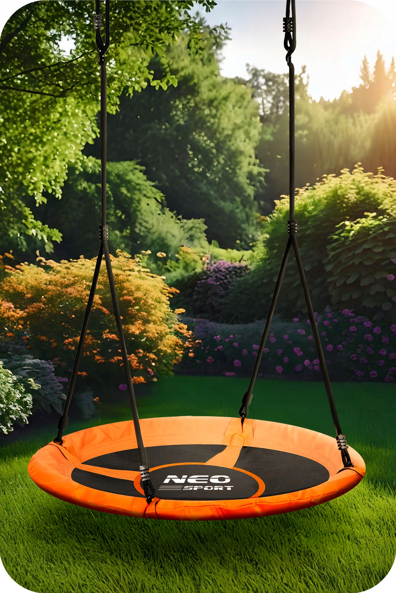 HUSTAWKABOCIANIEGNIAZDOFOTELWISZACYBUJANYKOSZ105cmSwingoMarkaNeosport belsilt Gandro lizdo sūpynės vaikams 105 cm patogios ir saugios