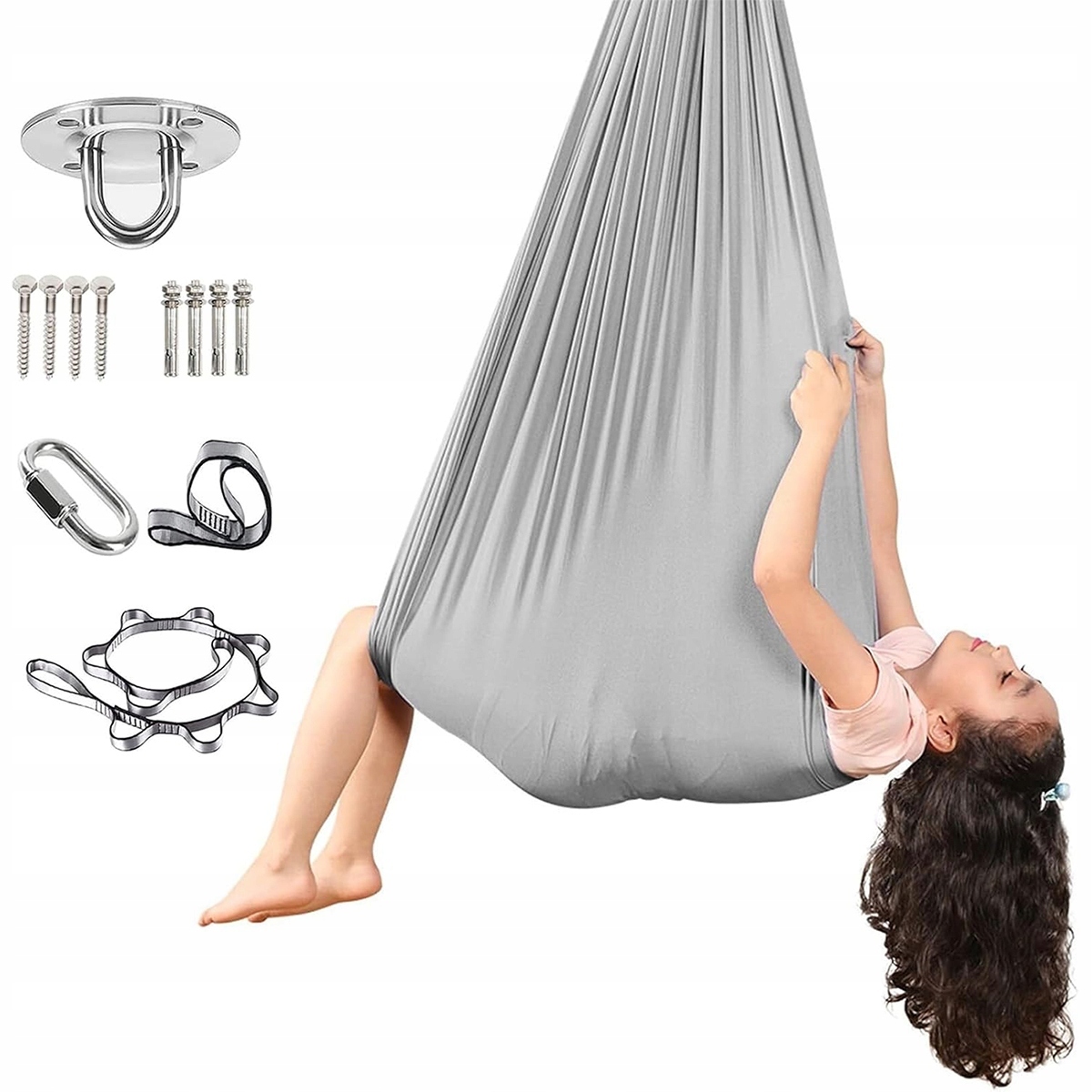 HUSTAWKASENSORYCZNATERAPEUTYCZNAHAMAKDOHUSTAWKIDLADZIECI280X150CMStanopakowaniaoryginalne belsilt Pakabinamos hamako tipo sūpynės vaikams 280 x 150 cm